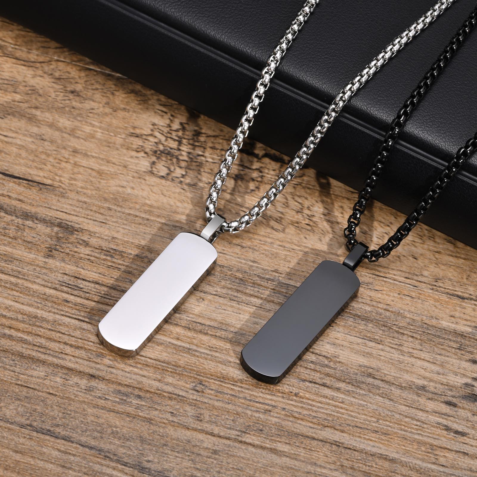Stainless Steel Necklace - Black and Silver Combo